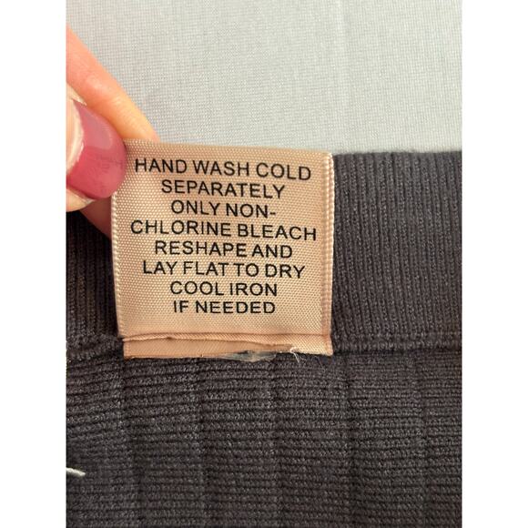 Philosophy Women's Large Gray Knit Skirt A-Line Flowy Academia Preppy Schoolgirl - Picture 6 of 9